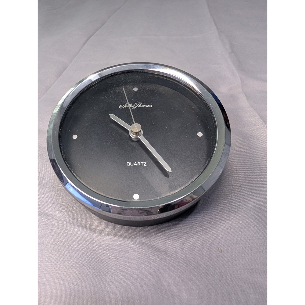 Seth Thomas Minimalis Black Desk Clock‎ Quartz  Face Battery Powered Hong Kong